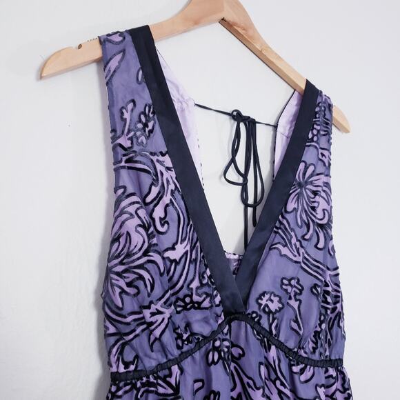 NWT Hale Bob Velvet Burnout Tunic Camisole V-Neck Open Back Purple S $148 - Picture 4 of 13